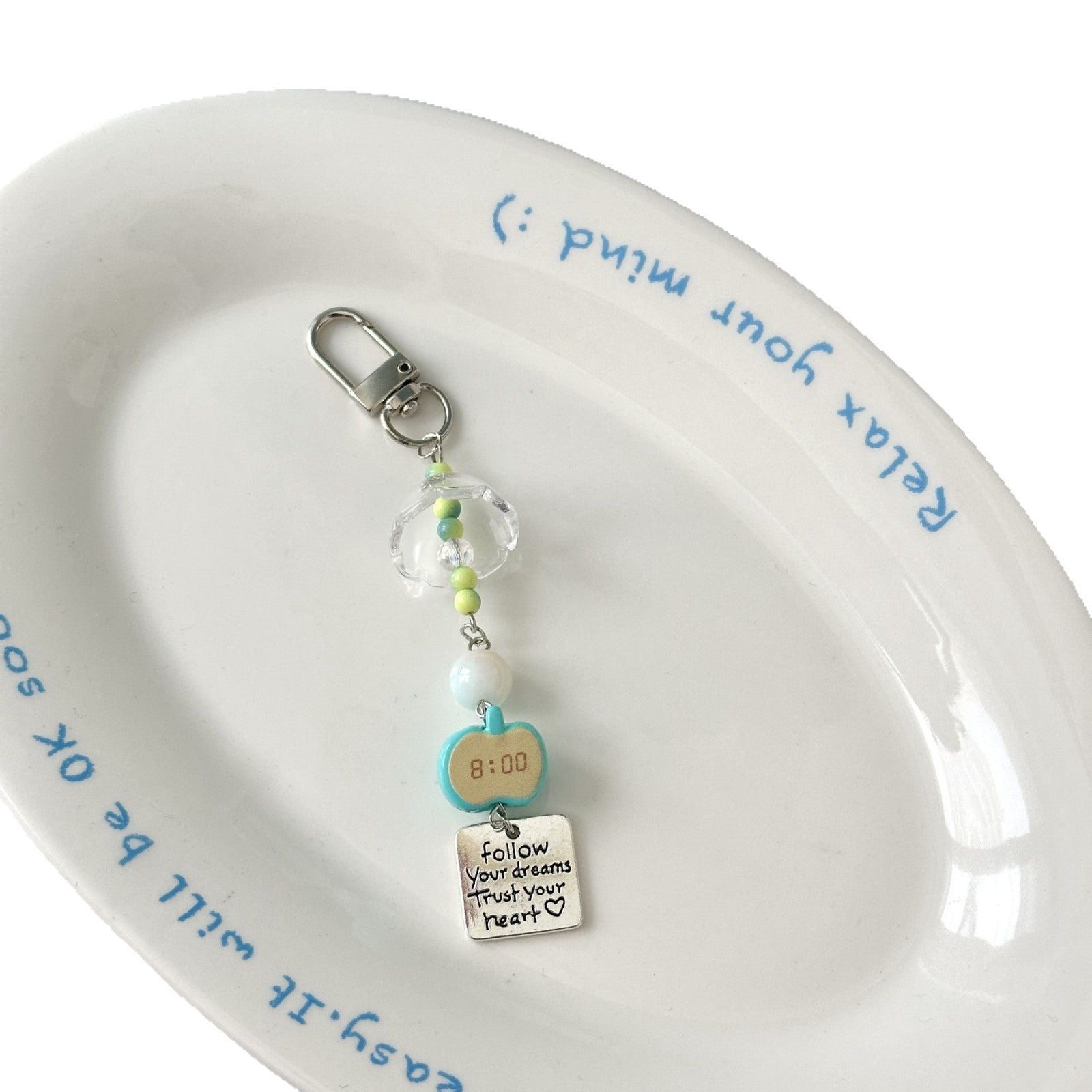 Wholesale apple wind  beads keychain