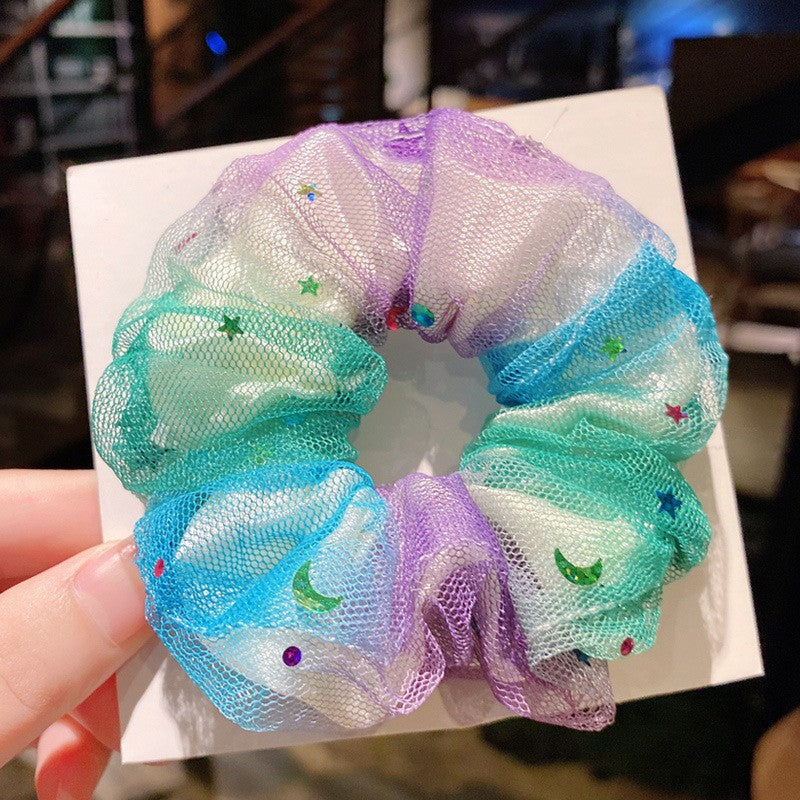 Wholesale fabric rainbow color headband cute mesh headband ACC-HS-linx001