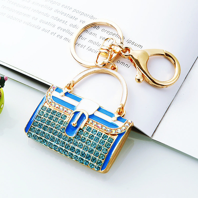 Wholesale Diamond Striped Small Shoulder Bag Metal Keychain ACC-KC-RuiYuan012