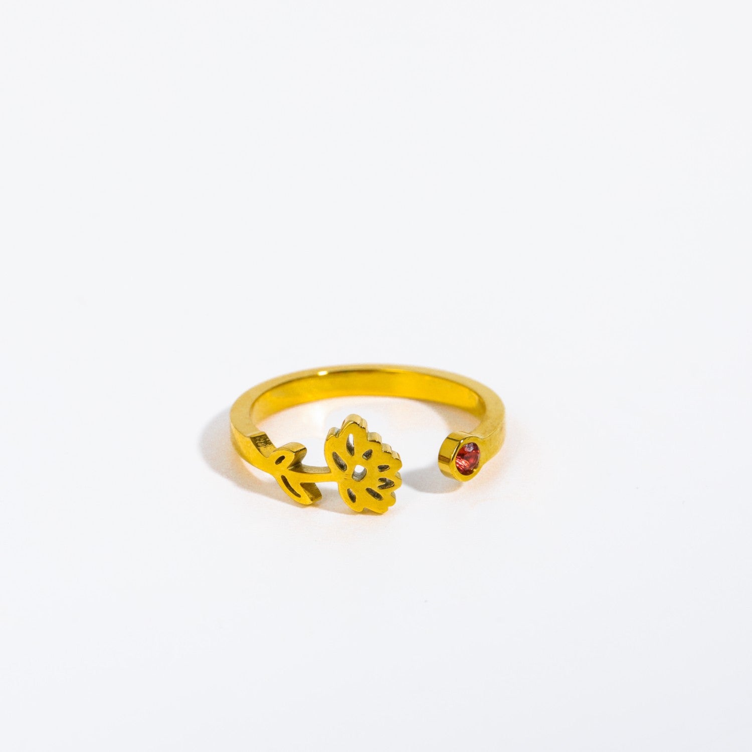 Wholesale Titanium Steel 12 constellation ring December flower Adjustable ring