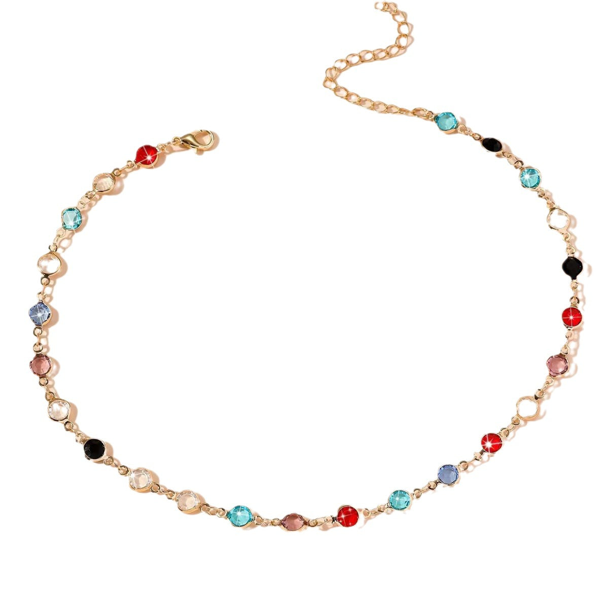 Wholesale Diamond Butterfly Necklace Colorful Diamond Clavicle Chain ACC-NE-JunJie004