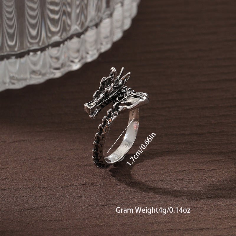 Wholesale Men's Hip-hop Style Retro Zinc Alloy Open Adjustable Ring ACC-RS-YunJ016