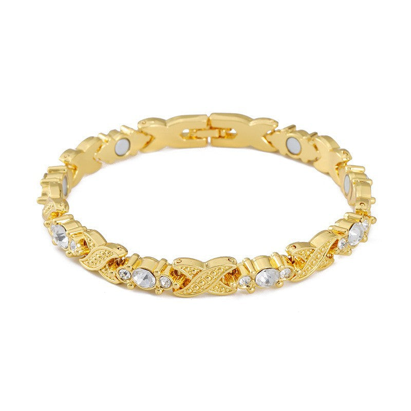 Wholesale detachable energy magnet bracelet alloy diamond adjustable bracelet
