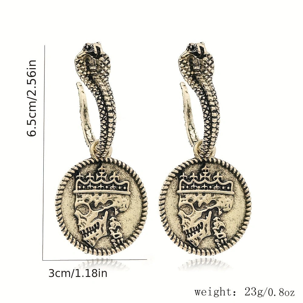 Wholesale Alloy Electroplated Skull Tassel Earrings Gothic Punk  Jewelry Accessory Gift