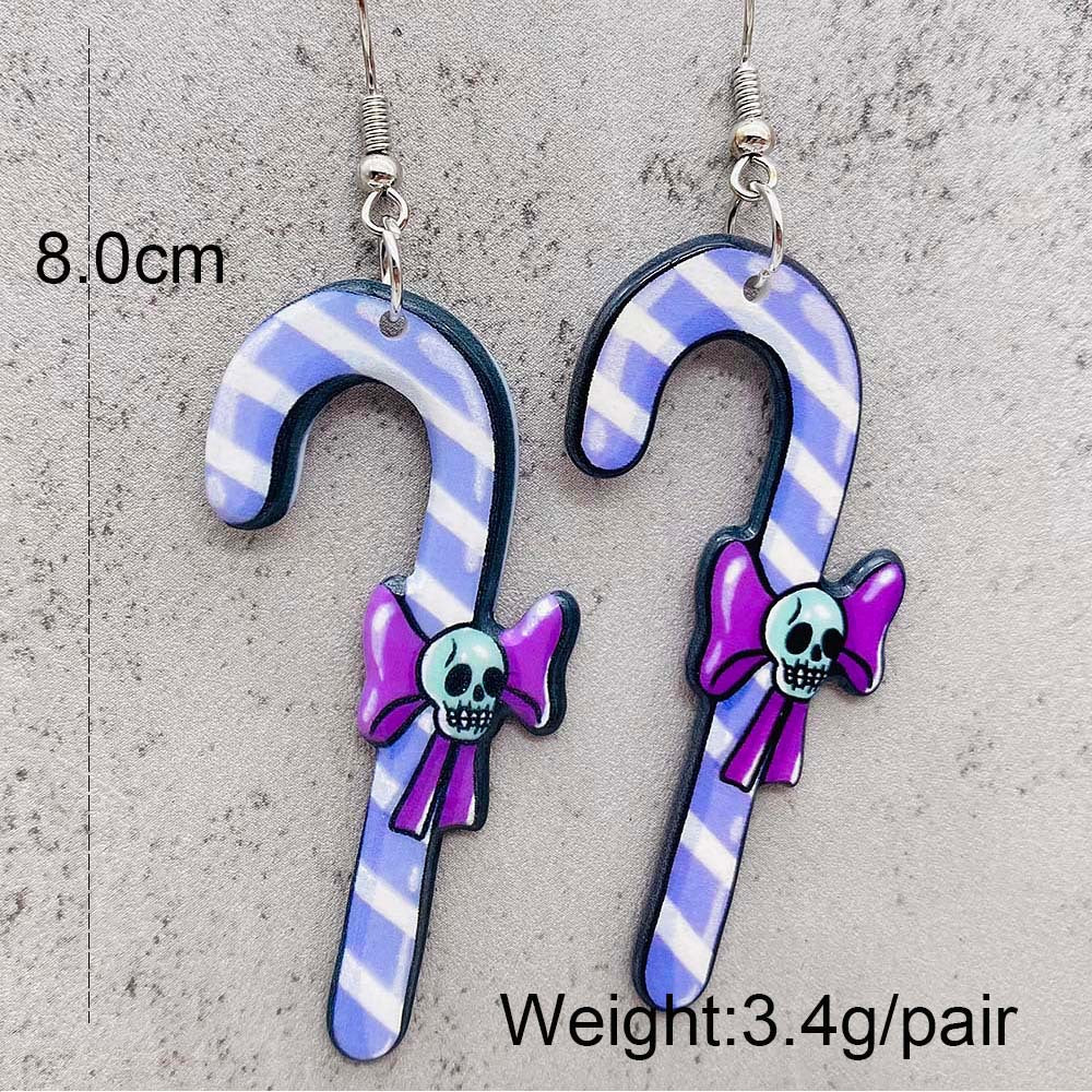 Wholesale  Christmas Acrylic Earrings Snowman Crutch Snowflake Candy Christmas Earrings