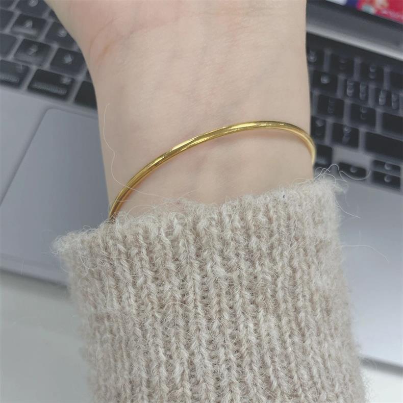 Wholesale Titanium Steel Minimalist Bangle Bracelet Ultra Thin Stacking Design Women S Everyday Jewelry Gift
