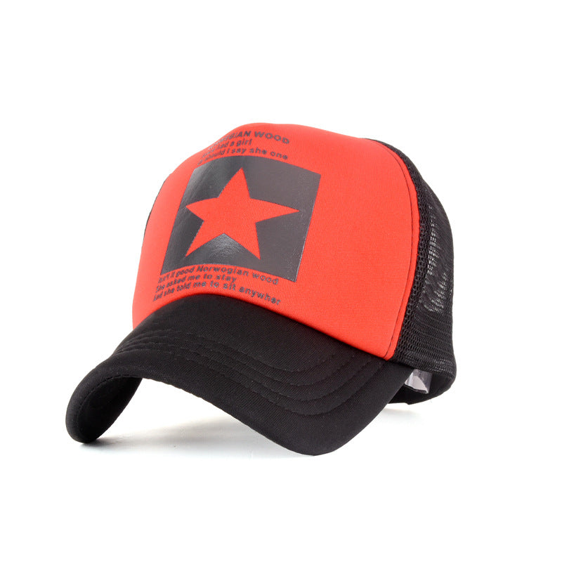 Wholesale Five-pointed Star Printed Mesh Cap  Baseball Cap