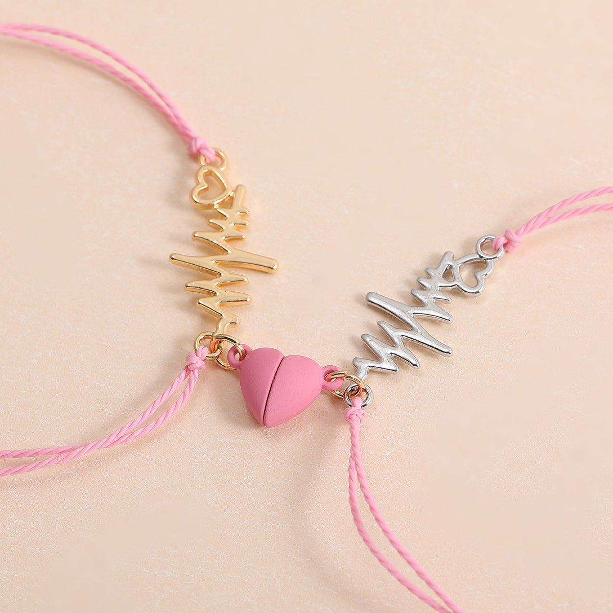 Wholesale Cord braided heart couple bracelet
