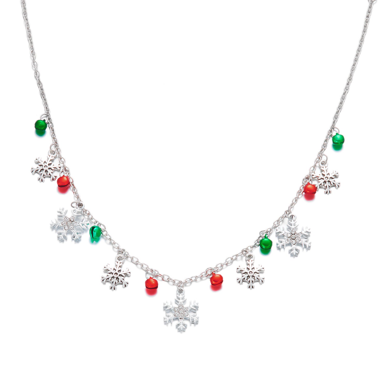 Wholesale Christmas Bell Snowflake Necklace Bracelet Set