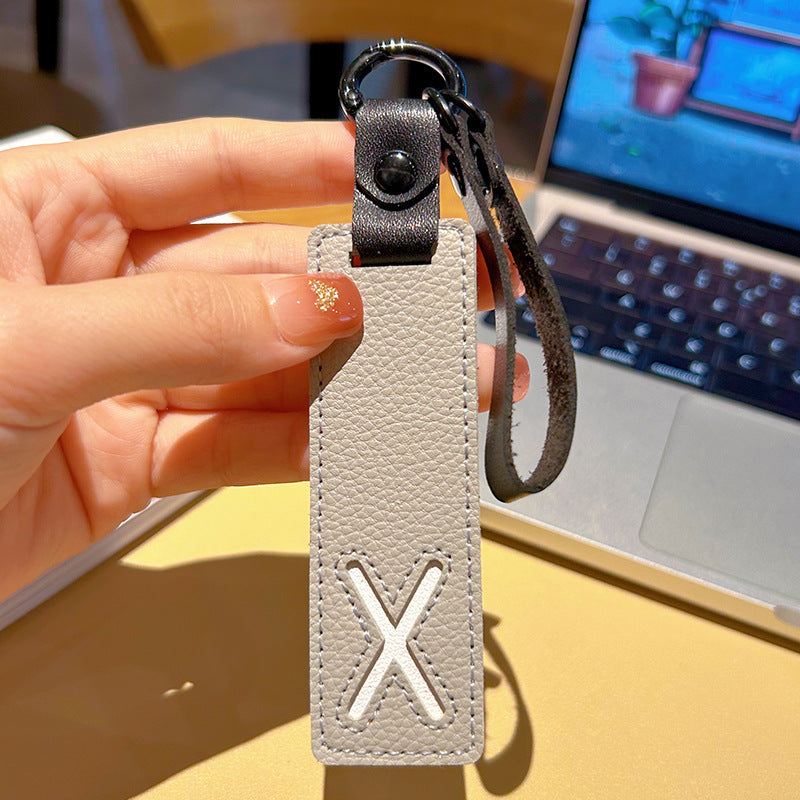 Wholesale Leather 26 Letter Keychain Chic Car Key Accessory Decorative Bag Charm