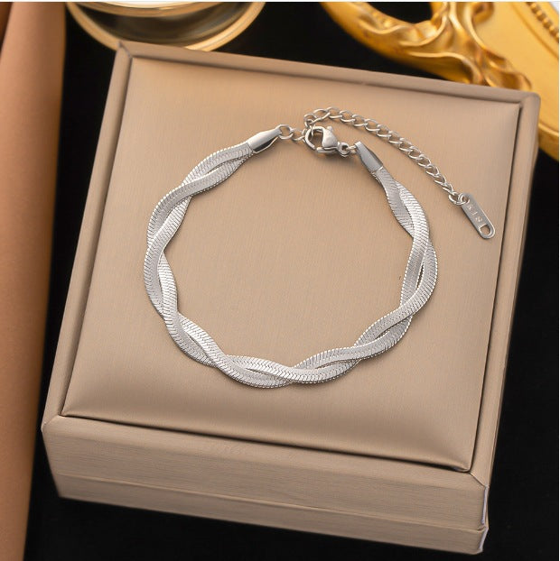Wholesale Titanium Steel Bracelet Love Double Layer Bracelet ACC-BT-Qinji002