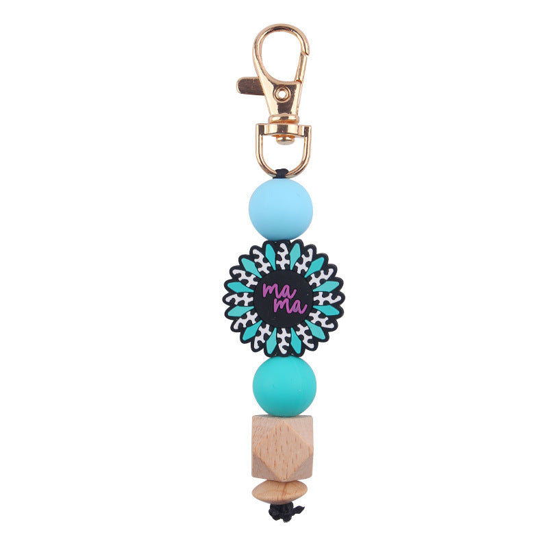 Wholesale MaMa Silicone Beaded Keychain Mother's Day Creative Keychain ACC-KC-GuangTian069