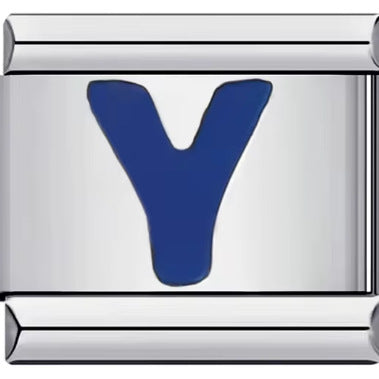 Wholesale 10pcs Italian Charm Bracelet 9mm DIY Splicing Removable Blue English Letters Stainless Steel Composable Bracelet