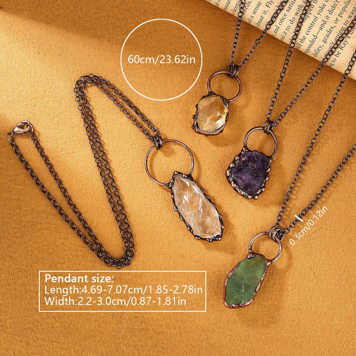 Wholesale Vintage Natural Stone Pendant Necklace