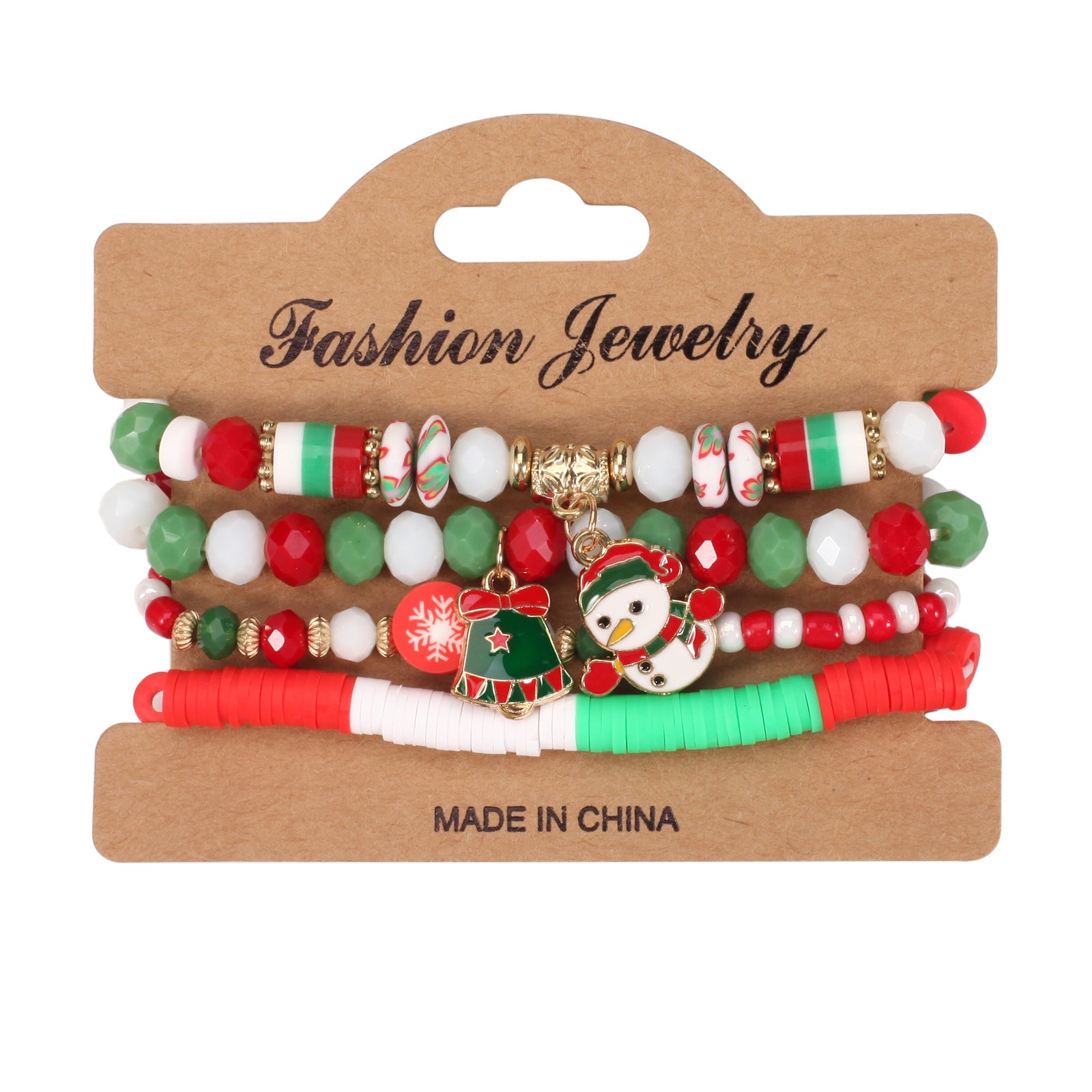 Wholesale Christmas Beaded Bracelet Snowman Christmas Tree Deer Antler Gift Bracelet Layered Bracelet Set ACC-BT-XinY016
