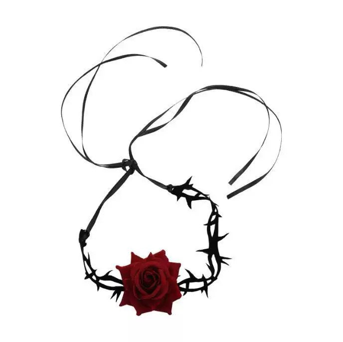 Wholesale Retro Girl Neck Band Night Rose Necklaces