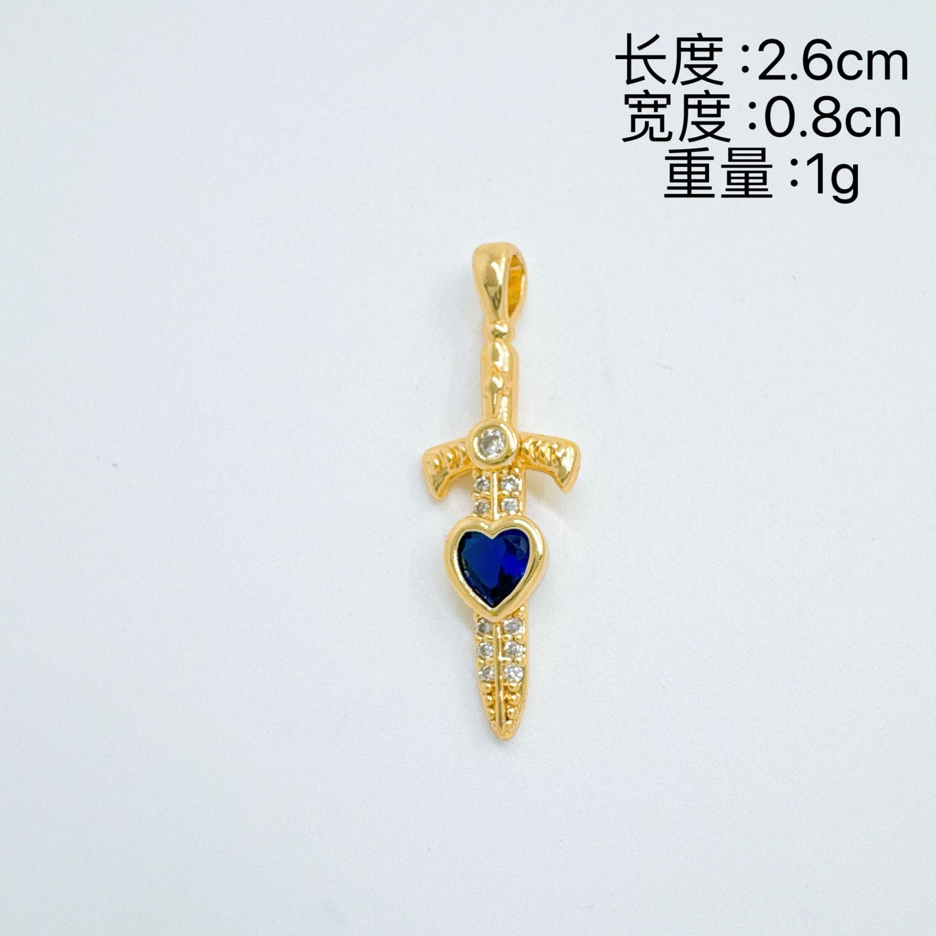 Wholesale Gold Plated Copper Cross Sword Pendant Necklace European Style Fashion Accessory for Women