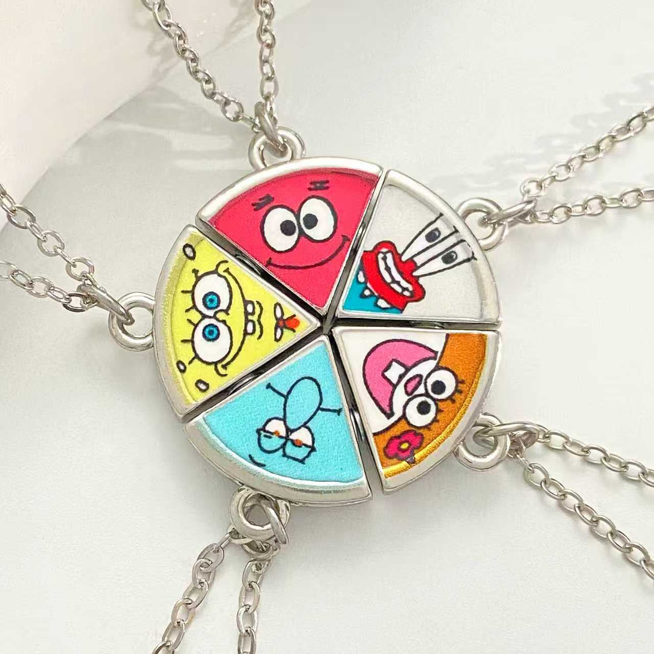 Wholesale Alloy star moon  and sun interlocking best friend necklaces