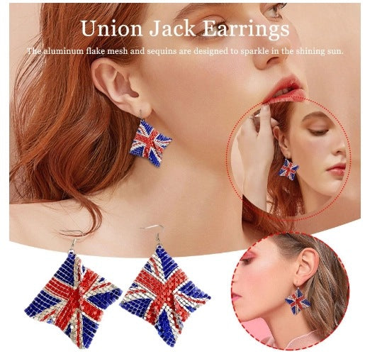 Wholesale American Independence Day earrings flag ladies earrings