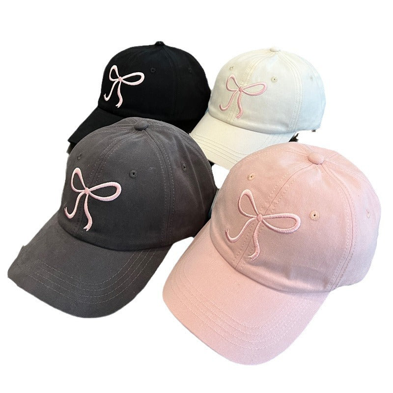 Wholesale Embroidered Bow Soft Top Baseball Cap