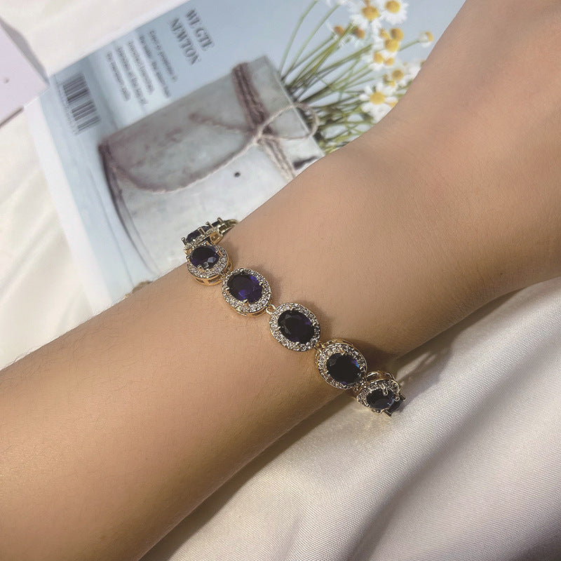 Wholesale light luxury egg-shaped earrings bracelet necklace