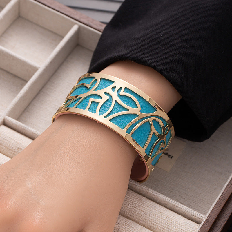 Wholesale Double-sided replaceable colorful PU leather bracelet