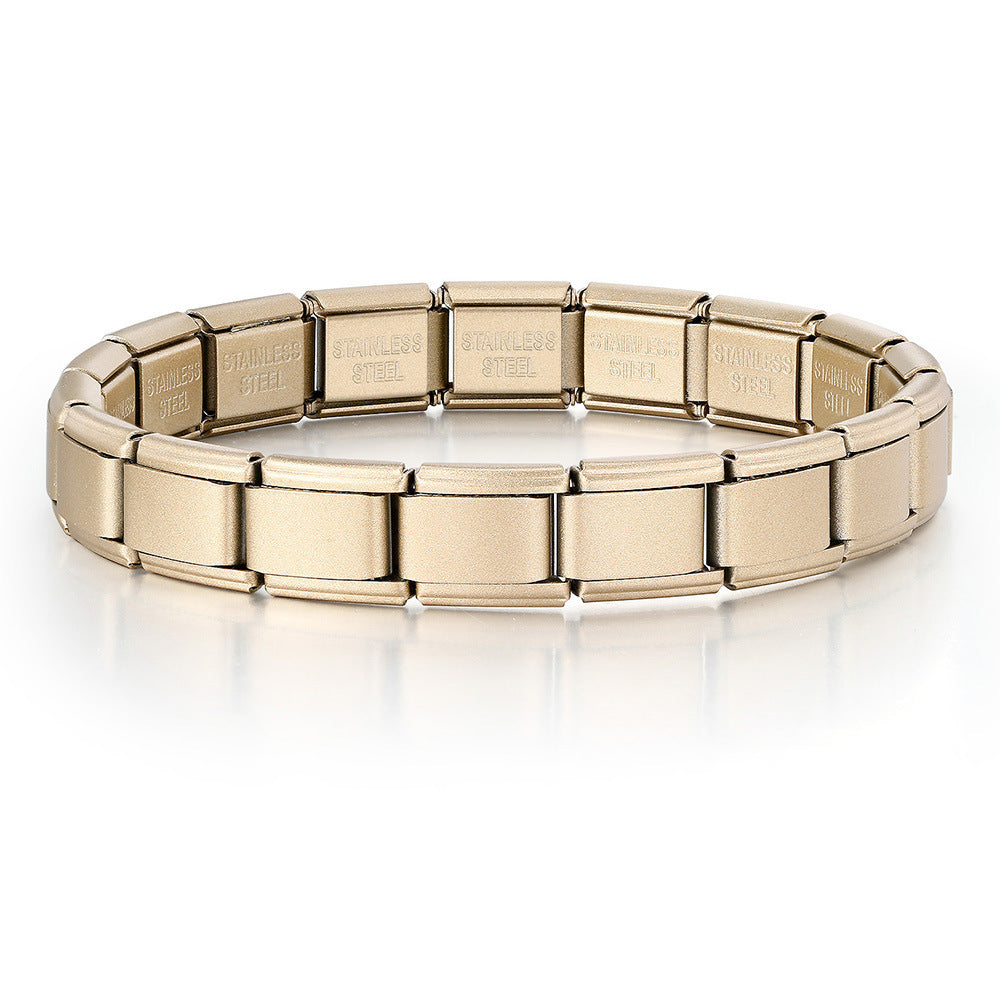 Wholesale Matte Electroplated Modular Stainless Steel Bracelet Stylish Fashion Accessory Gift For Boutique Resale