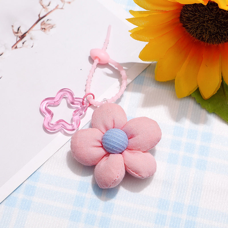 Wholesale Cartoon Fabric Flower Bag Charm Trendy Decorative Accessory for Bags and Phones