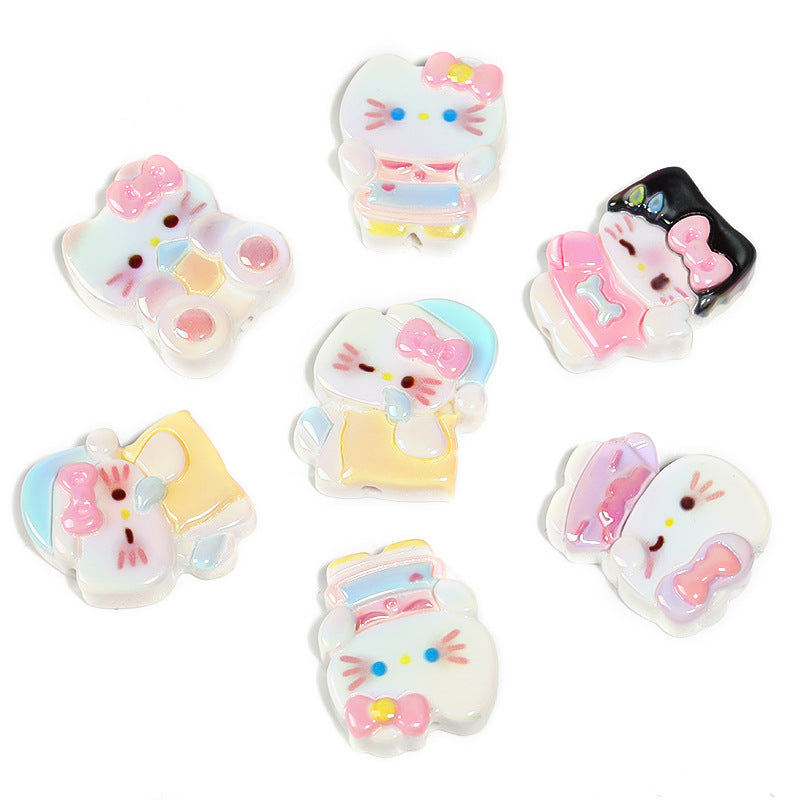 Wholesale 50pcs Acrylic Cartoon Cat Beaded Diy Accessories ACC-BDS-BLG132