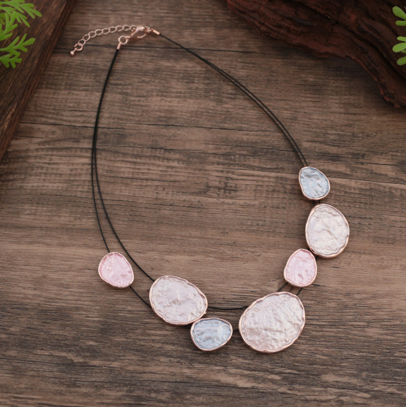 Wholesale  Colorful Round Irregular Alloy Necklace Drip Oil Exaggerated Shape Necklaces