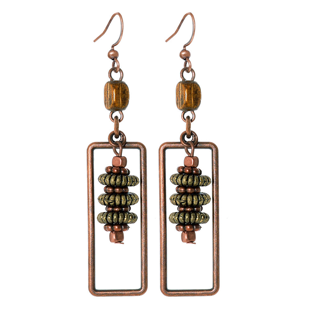 Wholesale Retro Ethnic Style Cut Out Tassel Earring Set 12 Pairs Zinc Alloy for Everyday Wear