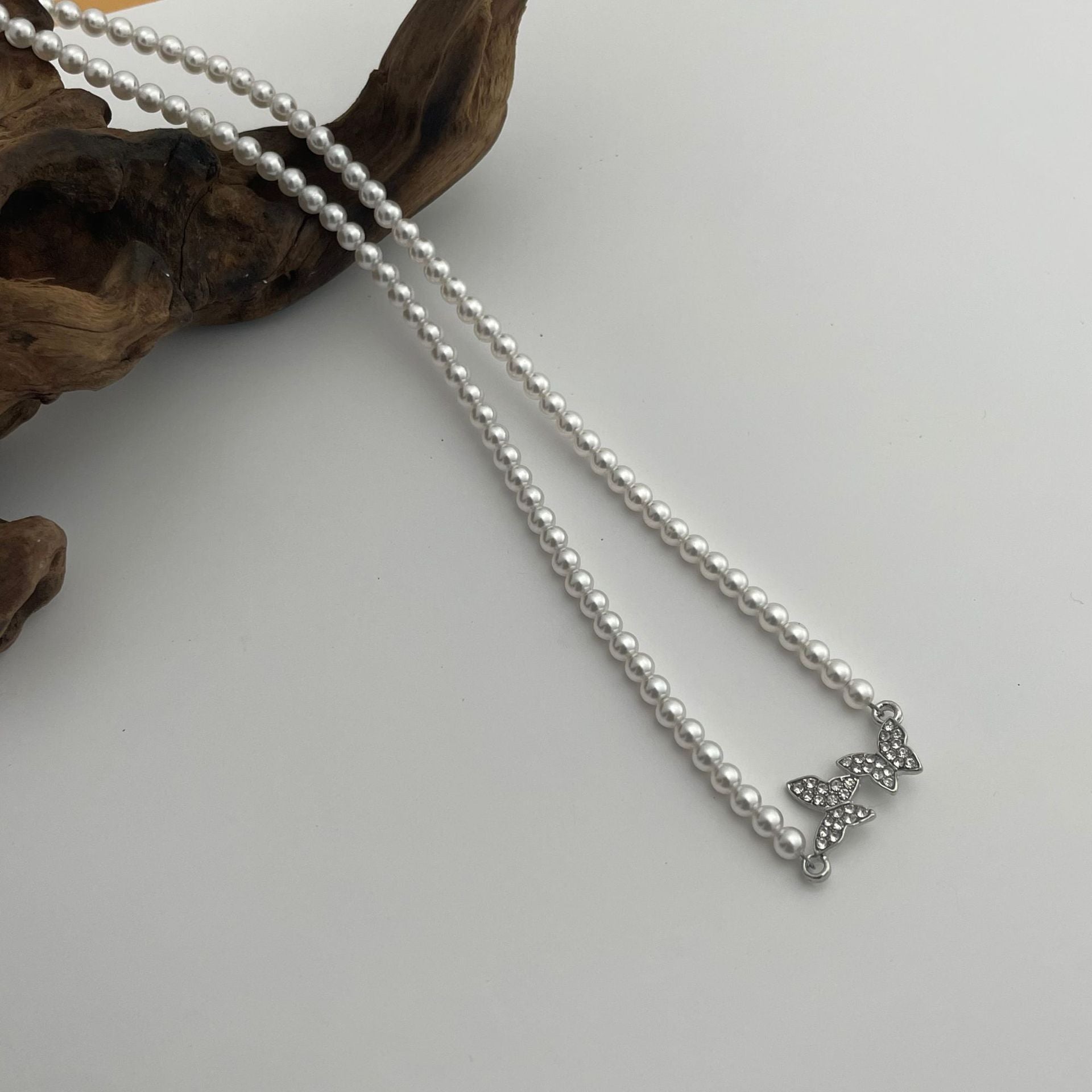 Wholesale  Rice Necklace Butterfly Love Pearl Necklace