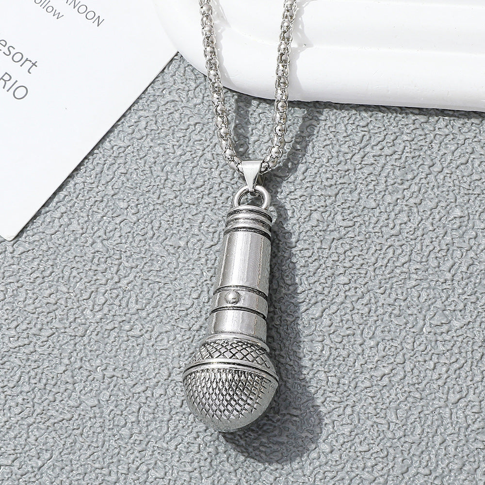 Wholesale Alloy Microphone  Pendant European Hip Hop Necklace
