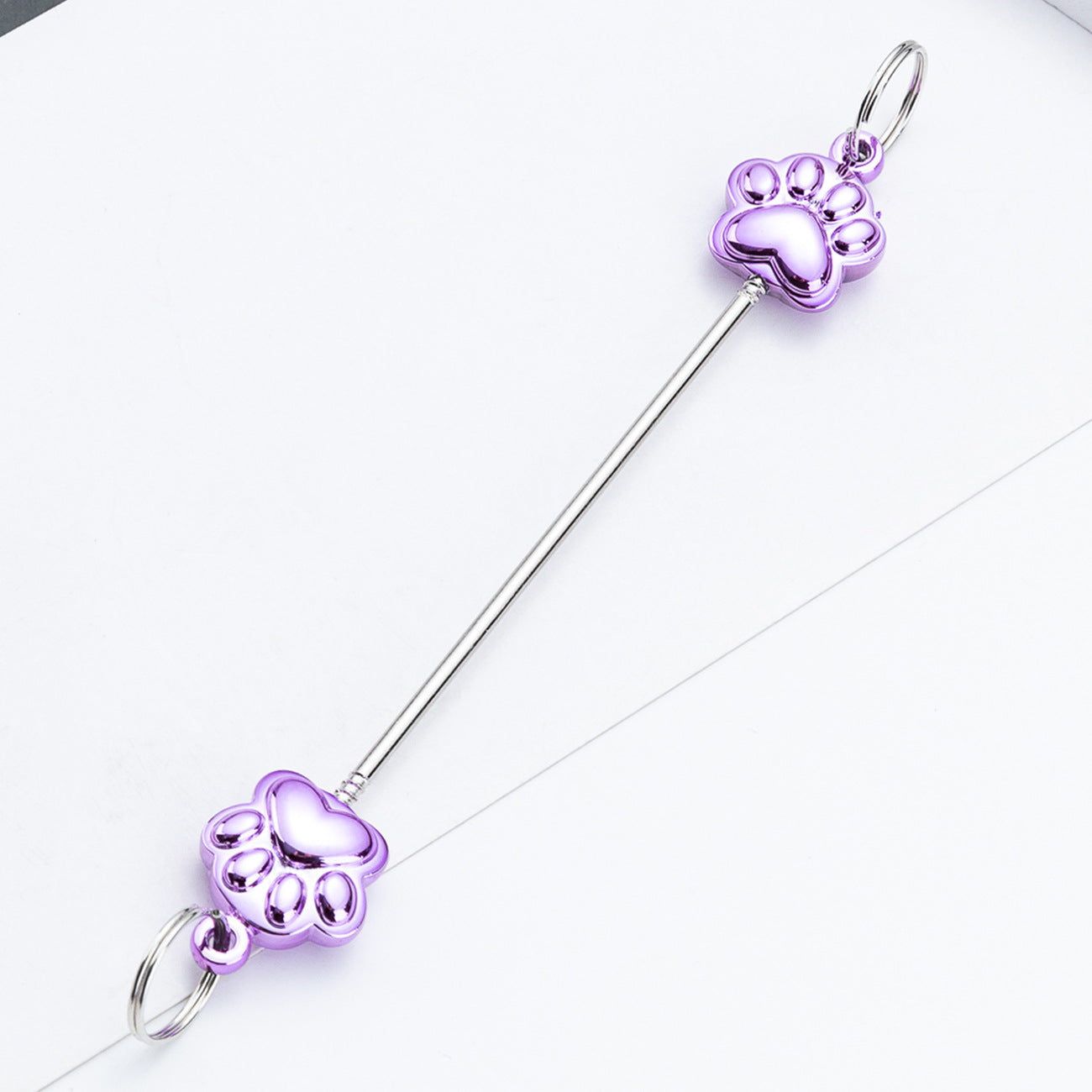 Wholesale Creative DIY multi-color cat paw  keychain