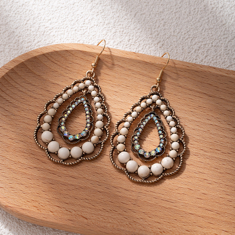 Wholesale  Geometric Drop-Shaped Turquoise Earrings