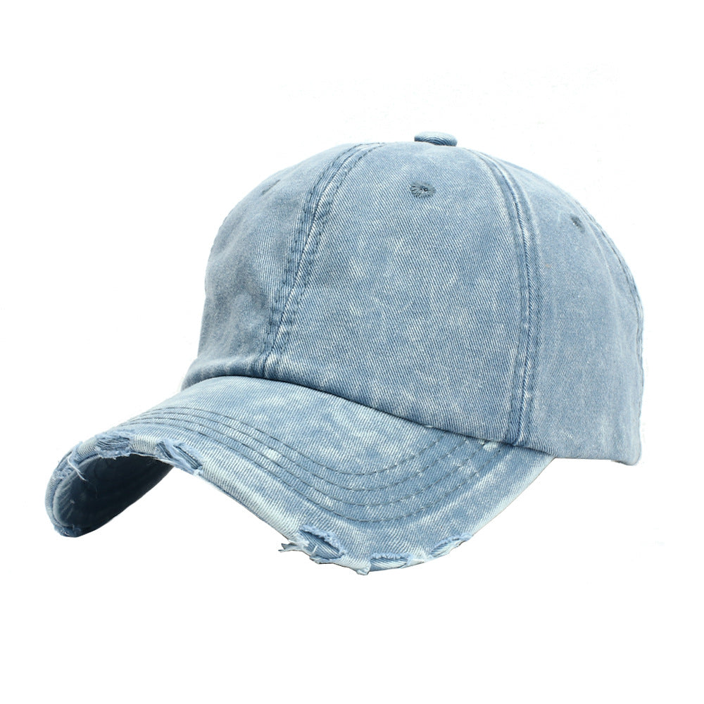 Wholesale Simple Ripped Denim Cotton Baseball Cap ACC-HT-RongZhao029