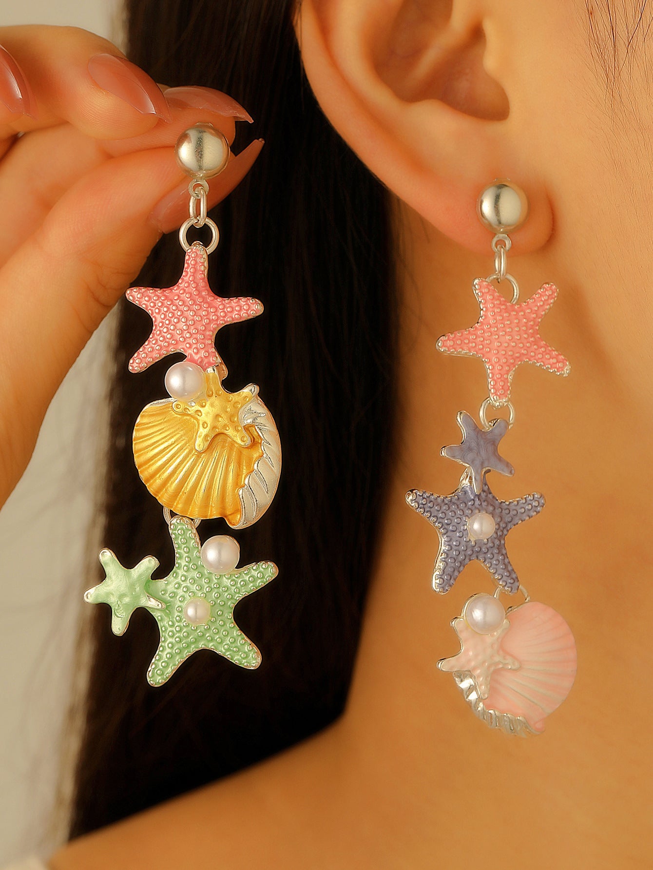 Wholesale Bohemian Summer Beach Shell Necklace And Bracelet Set Faux Pearl Starfish Conch Women S Fashion Jewelry Accessory