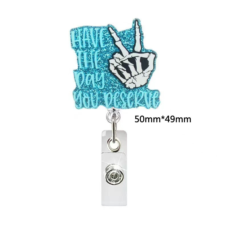 Wholesale acrylic glitter DIY fun nurse and doctor badge scroll