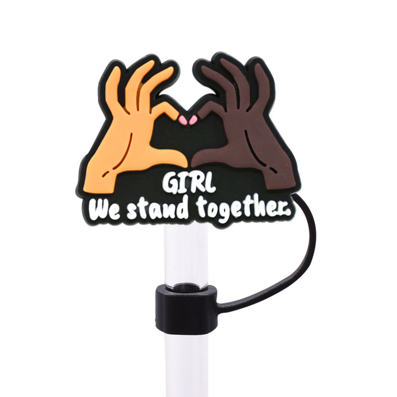 Wholesale Random 100pcs Women's Power Series Straw Cover 10MM Straw Tube Cap