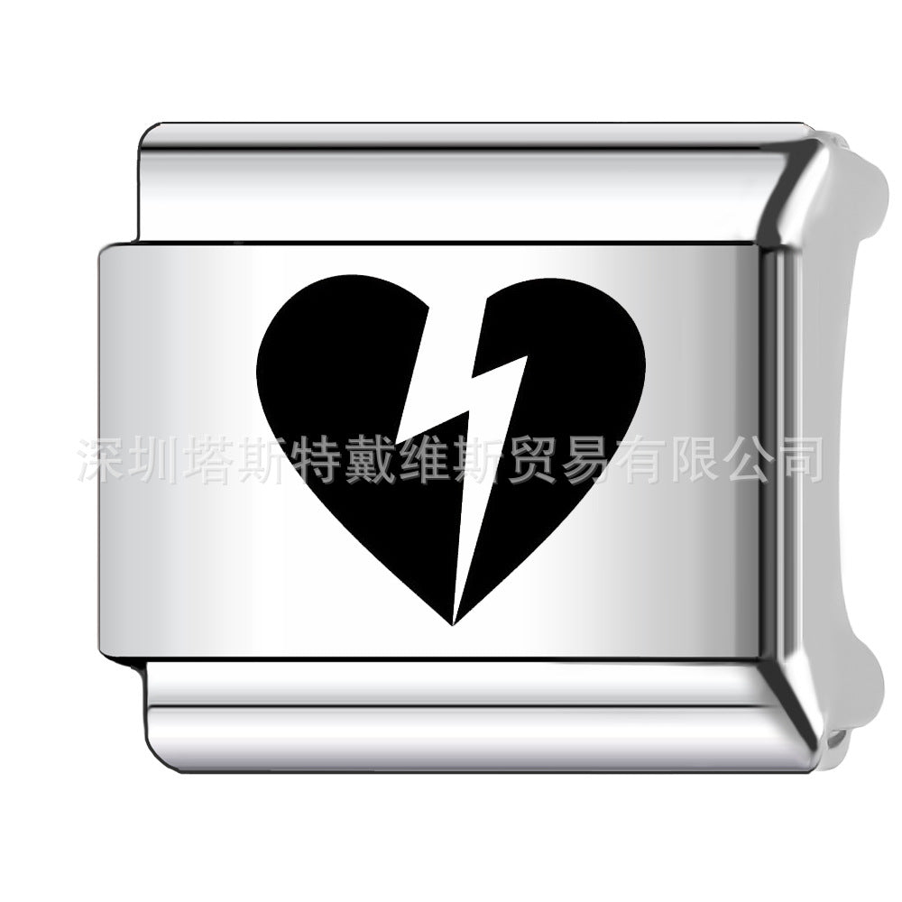 Wholesale 9mm Italian Charm Starter Bracelets DIY square Single Section Creative Stainless Steel Composable Bracelet