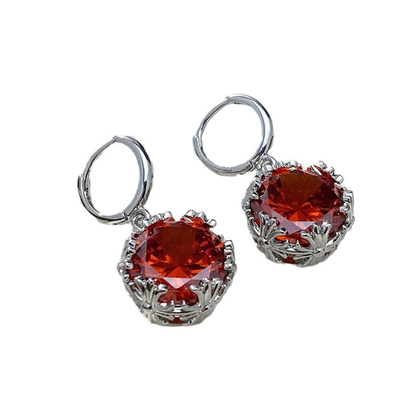 Wholesale s925 classic fashion light luxury  red earrings