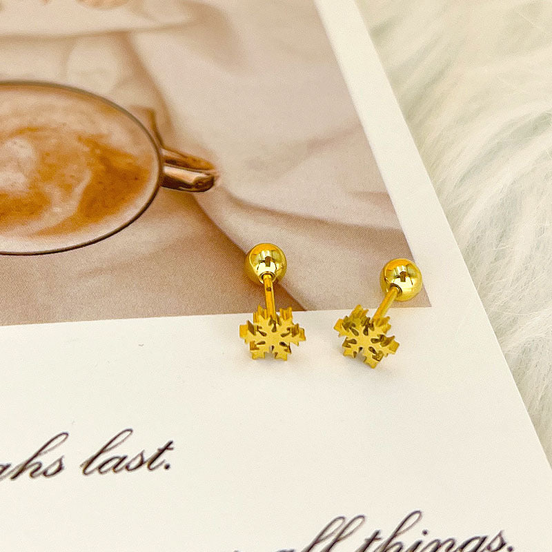 Wholesale Titanium Steel Stylish Heart  Star Screw-Back Cartilage Stud