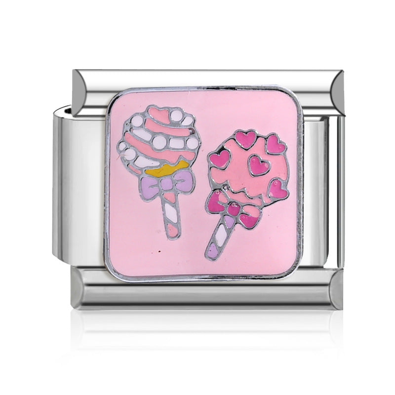 Wholesale  9mm Italian Charm Starter Bracelets DIY square Single Section Creative Stainless Steel Composable Bracelet