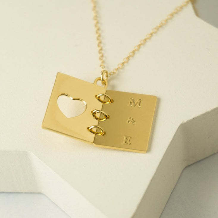 Wholesale Stainless steel  Love Couple Opening and Closing Commemorative Album Necklace