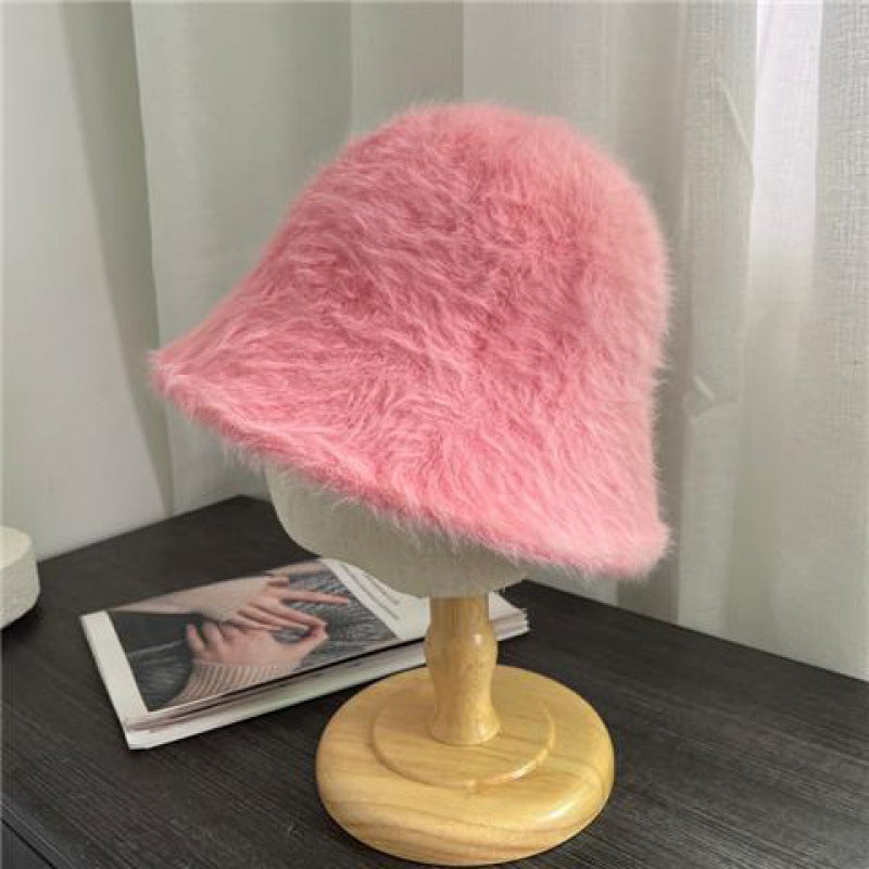 Wholesale Warm bucket hat autumn and winter furry plush Bucket Hat