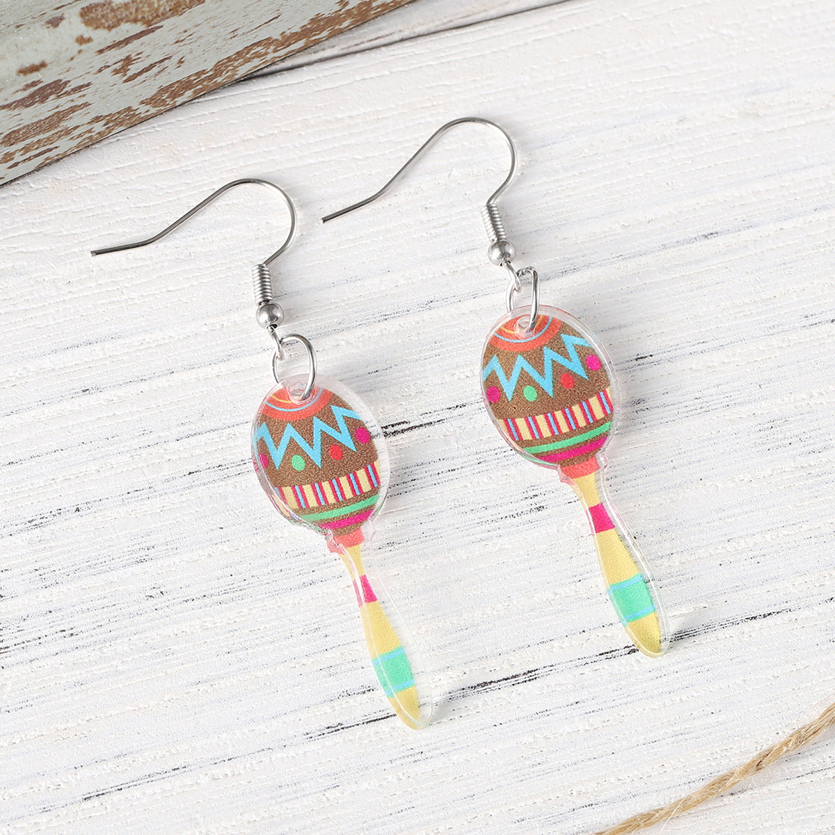 Wholesale Mexican colorful candy stick maracas musical instrument earrings