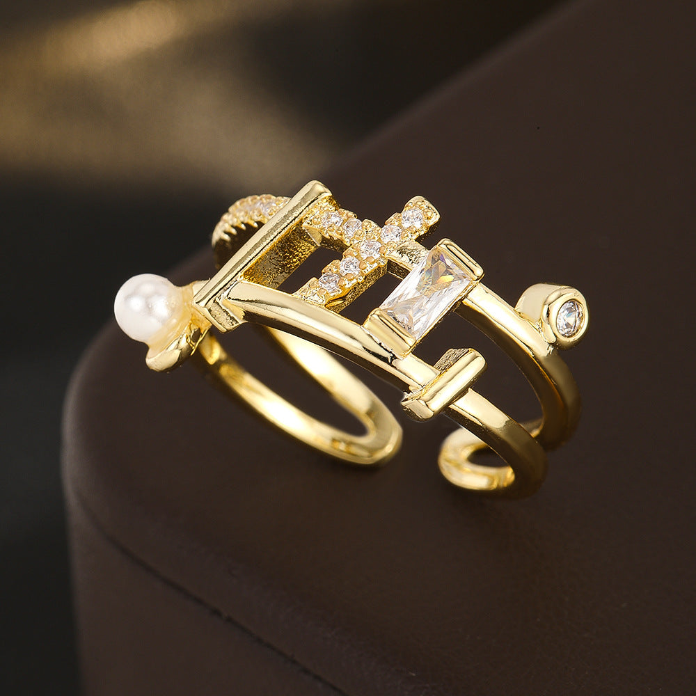 Wholesale Gold Plated Copper Zirconia Ring Adjustable Crown Sunflower Design Stylish Women S Fashion Jewelry Gift