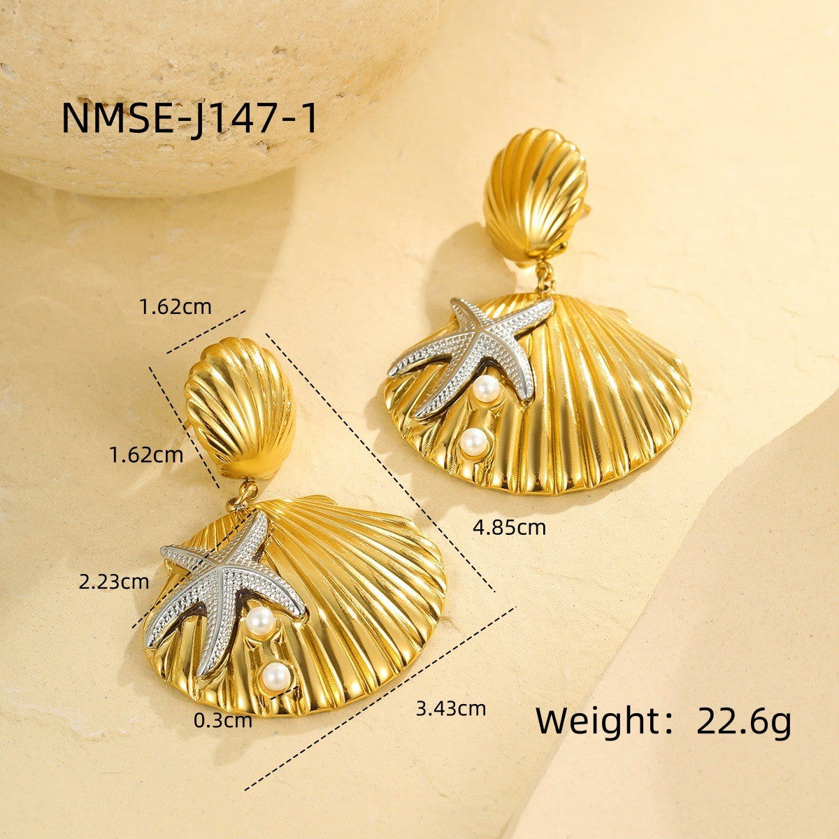 Wholesale  Metal Shell Series Stainless Steel Earrings
