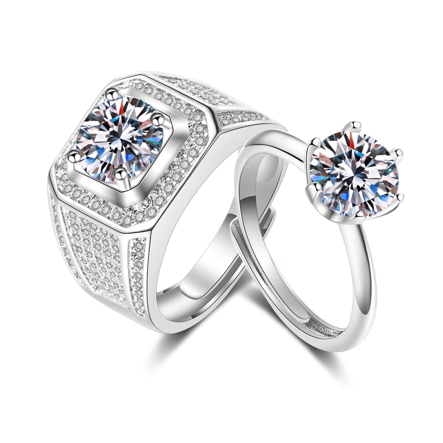 Wholesale Couple' s silver-plated open ring