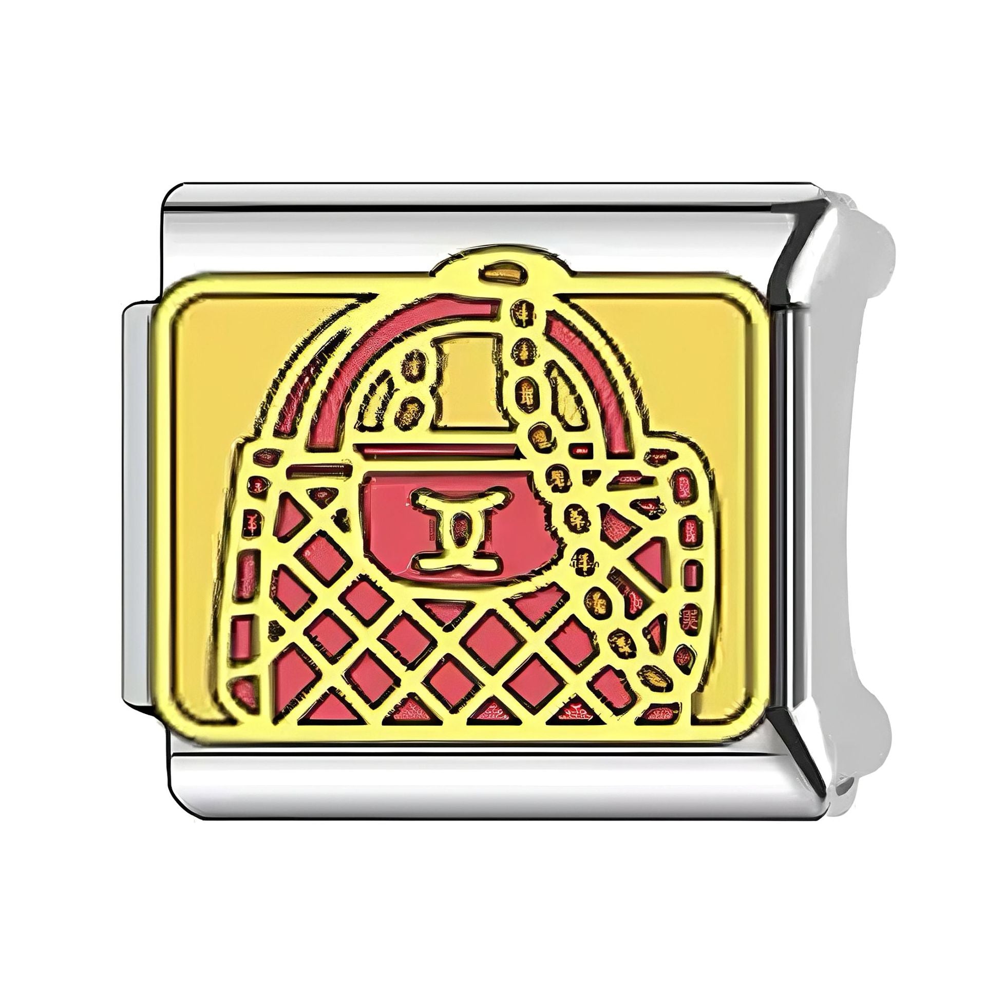 Wholesale Italian Charm Bracelet 9mm DIY Splicing Fashion Bag Pattern Stainless Steel Composable Bracelet